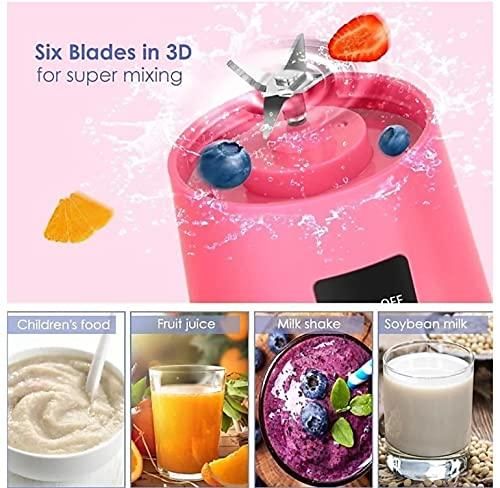Portable Personal Electric 6 Blade Rechargeable Juicer Blender