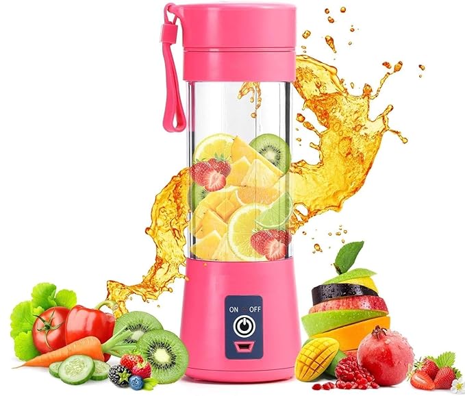 Portable Personal Electric 6 Blade Rechargeable Juicer Blender